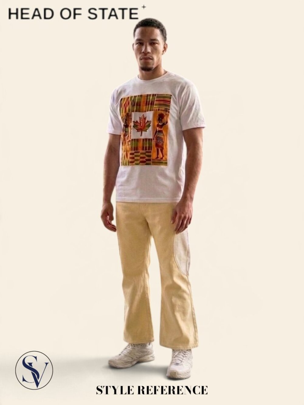 Head of State Ojo Cream White Colorblock Trousers Size 31